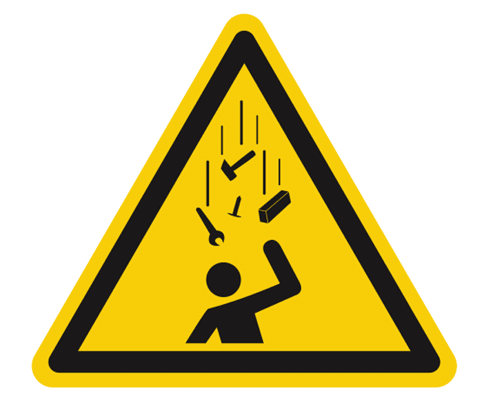 tools falling warning sign